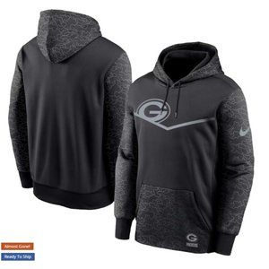 Men's Green Bay Packers Nike Black RFLCTV Chevron Pullover Hoodie